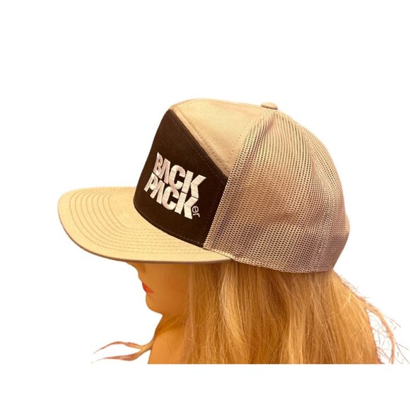 Richardson Adjustable Mesh Back Trucker Hat Brown & Tan "Back Packer" Logo - Picture 2 of 5